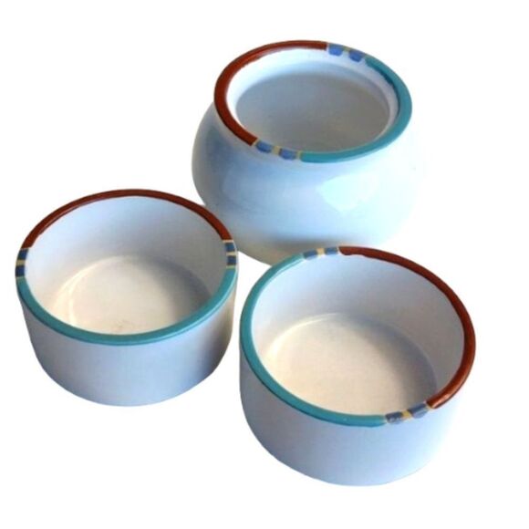 Mesa White Sand  by DANSK International Sugar Bowl No Lid and 2 Small Bowls - Picture 1 of 8
